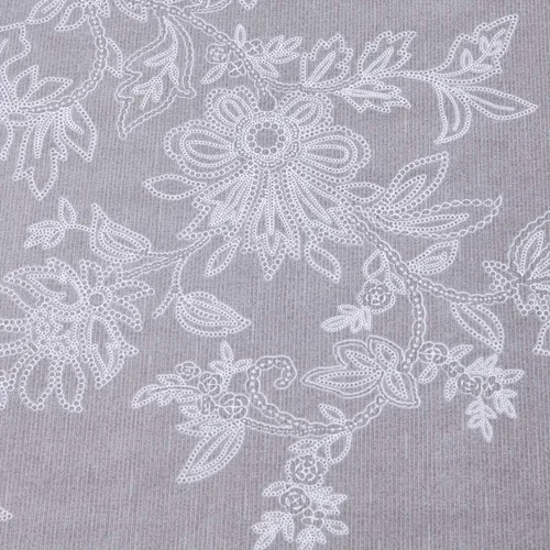 Vista 6 de FADFAY Juego de sábanas bajeras de tamaño individual color gris con estampado floral blanco con bolsillo profundo, súper suaves, de fácil cuidado