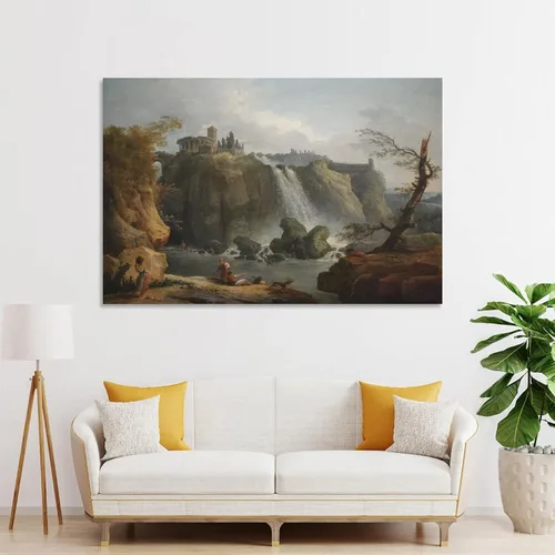 Vista 4 de Hubert Robert - The Falls of Tivoli, 1768 Canvas Art Poster and Wall Art Picture Print Modern Family Bedroom Decor Posters 16x24inch(40x60cm)