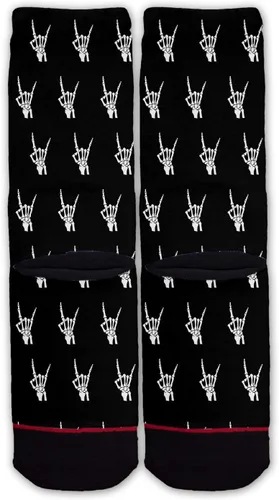 Vista 4 de Función calcetines de moda con patrón de manos de rock and roll de metal, Multi