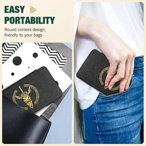 Vista 9 de MoKo Accesorios de almacenamiento para Switch con 1 funda de juego de 48 ranuras y 1 funda de transporte de viaje para interruptor