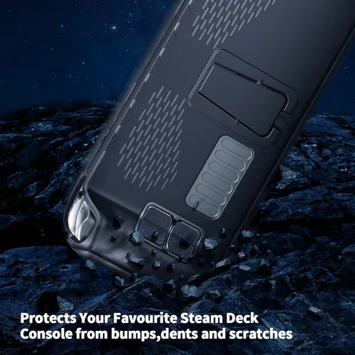 Vista 6 de Wedorat Protective Case for Steam Deck with Small Stand, Silicone Soft Cover Protector, Shockproof Anti-Scratch Anti-Collision Accessories Skin