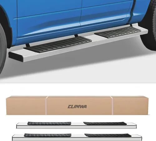 Vista 8 de Estribos compatibles con Ford F150 Super Cab 2015-2024. Barras Nerf de acero inoxidable para Ford Super Cab.