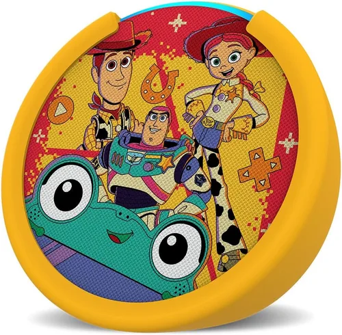 Vista 2 de Amazon Echo Pop Kids (último modelo): disfruta de audiolibros infantiles, rutinas para dormir y experiencias con Alexa+ para crear y aprender Disney