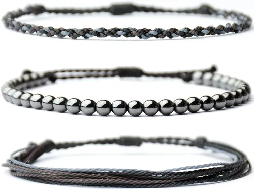 Vista 32 de Pulsera curativa hecha a mano con cuentas de piedra natural, regalo para hombres, pulsera de cuerda ajustable