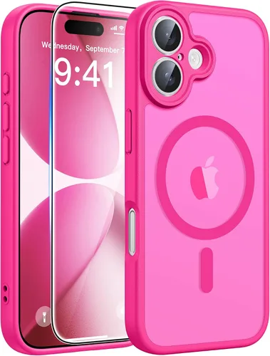 Vista 275 de FNTCASE - Funda para iPhone 16 Pro: magnética, mate, translúcida, de grado militar, protectora contra caídas, resistente, fina, duradera y a prueba