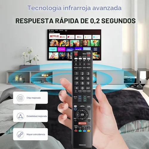 Vista 5 de GB005WJSA - Control remoto universal de repuesto para todos los Smart TV Aquos de marca Sharp