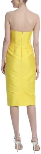 Vista 7 de Badgley Mischka Vestido de cóctel con lazo frontal sin tirantes