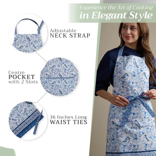 Vista 1182 de Maison d' Hermine Delantales para mujer con bolsillo, 100% algodón (27.50 x 31.50 pulgadas)