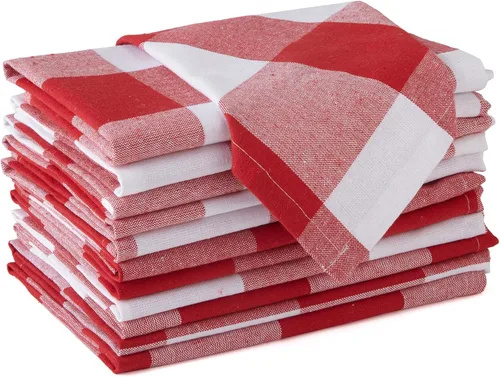 Vista 40 de Encasa XO Juego de 12 servilletas de tela de cóctel Servilletas de mesa de algodón puro Tamaño (9 x 9 pulgadas) Coral Solid Lavable a máquina