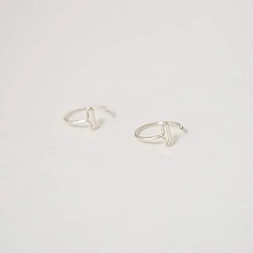 Vista 8 de Aretes de barra pequeña para abrazar, aretes de abrazo