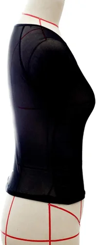 Vista 3 de Lencería sexy y traviesa para mujer, blusa de malla transparente de manga corta, elástica, transparente