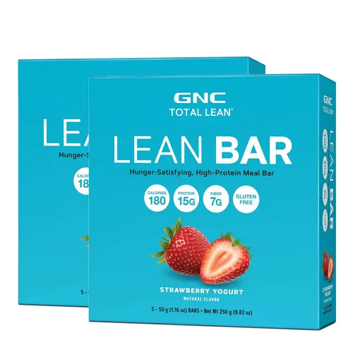 Vista 16 de GNC Total Lean Bar Barra de comida con alto contenido de proteínas y satisfying con hambre Yogur de arándanos 5 barras