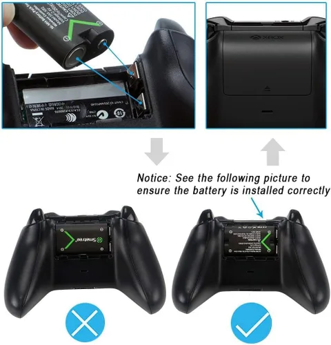 Vista 2 de Smatree Xbox One Controller Battery, 4 Pack Rechargeable Battery Compatible with Xbox Series XSXbox OneXbox One SXbox One XXbox One Elite Wireless