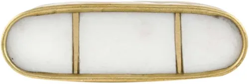 Vista 2 de Indian Shelf Tiradores de cajón, 6 unidades, forma ovalada, de latón, color blanco, para cajón, pomos de gabinete, acabado de granja