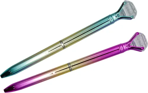 Vista 6 de Maydahui 12 bolígrafos de metal con diamantes grandes retráctiles, brillantes, para bodas, despedidas de soltera, fiestas