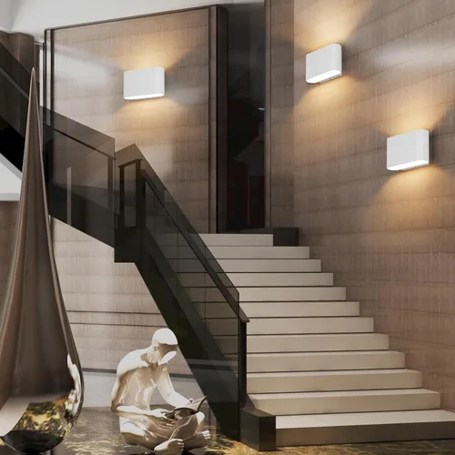 Vista 9 de Aipsun Aplique de pared LED moderno de aluminio para interiores, con cableado, juego de 2 luces de montaje en pared arriba y abajo, para sala