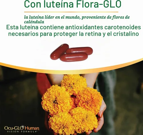 Vista 3 de Ocu-GLO Human Vision Formula Cápsulas de apoyo para la salud ocular, 90