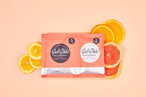 Vista 2 de AvryBeauty Gel-Ohh Jelly Spa Bath paquete de 3, Citrus Fresh, aroma cítrico, vitamina C, pedicura de gelatina, servicios de salón, pedicura