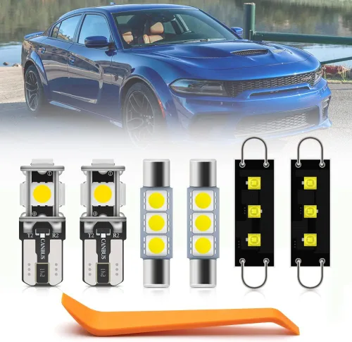 Vista 10 de 16 piezas kit de luces LED interiores para Dodge Charger 2006 2007 2008 2009 2010 Luces de mapa, domo, puerta, alféizar, maletero Super brillantes