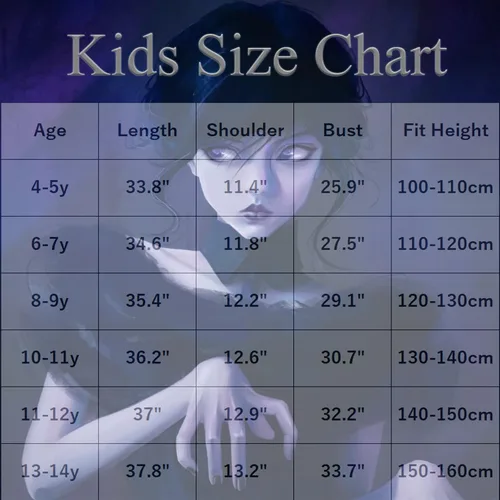 Vista 5 de Wednesday Addams Dress Girls Black Gothic Dresses Wednesday Cosplay Costumes Halloween Party Outfit