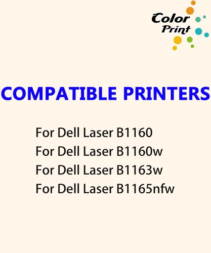 Vista 2 de Color Print - Cartucho de tóner compatible con B1160 para Dell B1160w 1160 YK1PM 331-7335 HF44N HF442 B1163w B1165nfw 1163w 1165nfw 1160w B1165