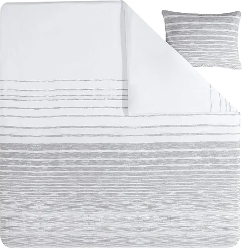 Vista 5 de Kenneth Cole New York - Juego de funda de edredón tamaño King, ropa de cama reversible de algodón con fundas a juego, decoración moderna del hogar