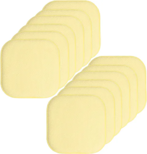 Vista 160 de Sweet Home Collection Cojines de espuma viscoelástica para silla, antideslizantes, diseño de panal de abeja, 16 x 16 pulgadas, paquete de 2