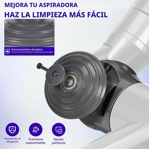 Vista 4 de Rueda de bola + conector de cabeza de aspiradora de repuesto compatible con Dyson V10 V11 V15 100W accesorios de cabezal limpiador de alto par
