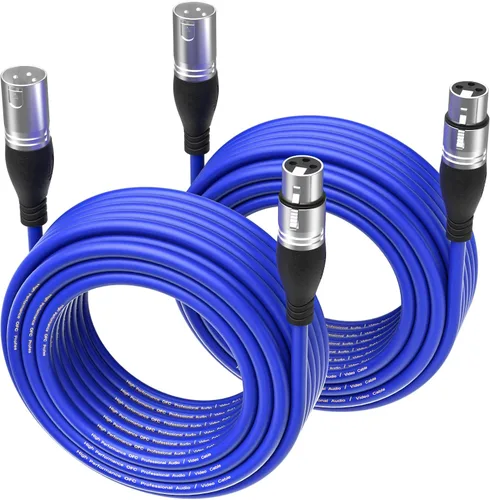 Vista 15 de EBXYA Cable XLR de 2 pies, paquete de 10 unidades, cable de micrófono equilibrado premium con cable XLR de 3 pines macho a hembra, color negro