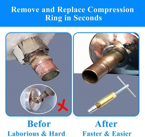 Vista 2 de Extractor de Manga de Compresión Herramienta de Remoción Tuerca y Virola de Tubería 03943 - Removedor de Manga Solo para Accesorios de Compresión