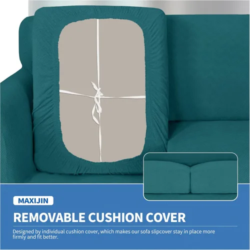 Vista 51 de MAXIJIN 2 piezas de fundas para silla con brazos, funda para silla de sofá para sala de estar, funda elástica para perros para una silla con 1 cojín