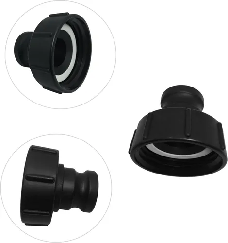 Vista 2 de IBC - Adaptador de tanque de 3 pulgadas hembra a 2 pulgadas, conector de manguera de agua, acoplador roscado de polipropileno PP resistente