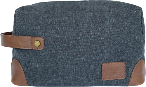 Vista 5 de Bolsas de aseo de lona vintage, viaje con estilo, kits de lona impermeable Dopp, duraderas (Marco), Beige, Neceser