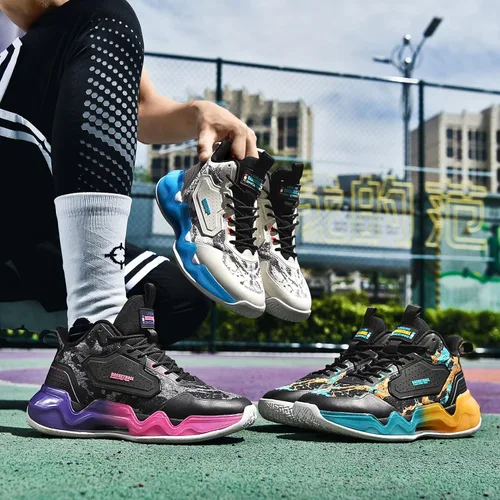 Vista 8 de ASHION Men's Basketball Shoes Mid Basketball Sneakers Non-Slip Outdoor Cushioning Workout Shoes