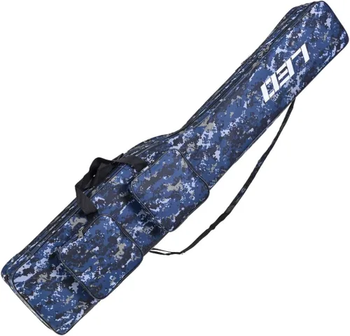 Vista 9 de LEOFISHING Bolsa de almacenamiento de aparejos de pesca de 51.2 in/4.27 pies, organizador portátil de carrete de caña de pescar, cajas