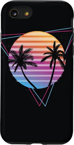 Vista 18 de Palm Sunset 80s Vibe Retrowave Synthwave Aesthetics - Carcasa para iPhone 16