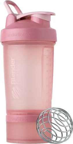 Vista 5 de BlenderBottle SportMixer - Botella agitadora y sistema ProStak para batidos de proteínas y almacenamiento de suplementos