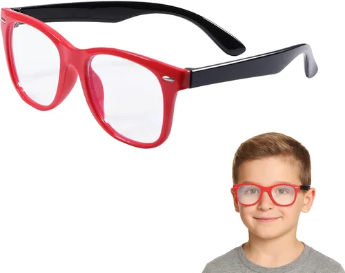 Vista 10 de Lentes rectangulares digitales con bloqueo de luz azul para niños y niñas de 5 a 12 años