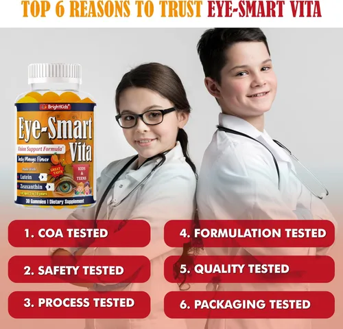 Vista 9 de BrightKids Eye Smart-Vita - Gomitas de luteína y zeaxantina para niños, deliciosas vitaminas oculares con luteína, productos para el cuidado