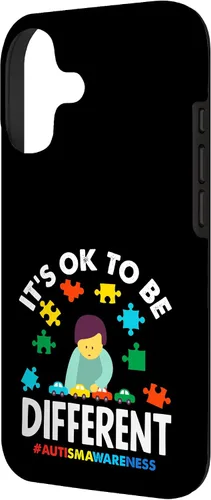 Vista 2 de Ok to Be Different Autism Awareness Puzzle Piece Ribbon Case para iPhone 17