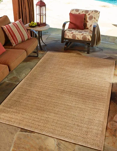 Vista 21 de Unique Loom - Tapete para exteriores de la colección Border, cuadriculado (2.2 pies x 3.1 pies, rectangular, color marrón/negro)
