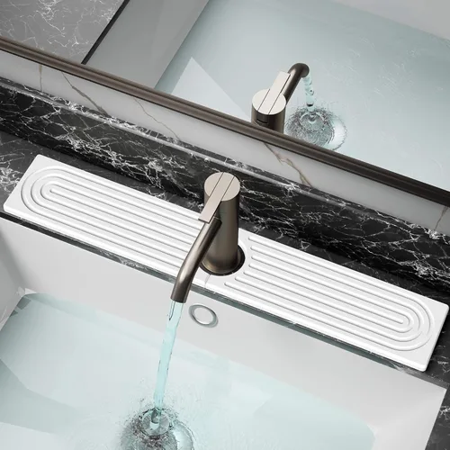 Vista 13 de DK177 Tapete para grifo para fregadero de cocina, bandeja de piedra absorbente de agua para fregadero, tapete de grifo de secado rápido
