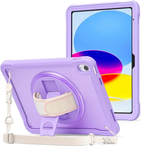 Vista 10 de ProCase Funda para iPad de 11ª generación A16 2025/iPad de 10.9 pulgadas 2022, resistente a prueba de golpes con correa de mano, protección