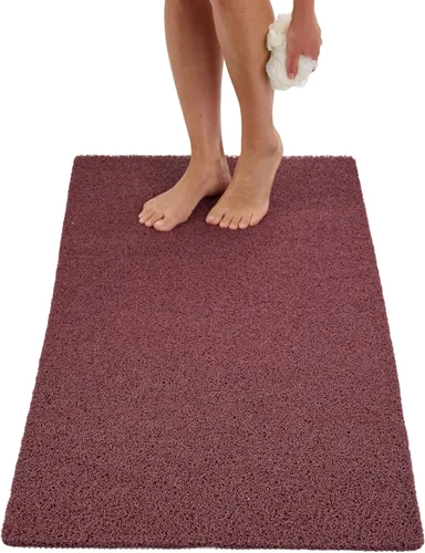 Vista 70 de Enkosi Alfombra de ducha antideslizante Loofah para suelos de ducha, bañera, baños, zonas húmedas, alfombrilla de baño acolchada con agujeros