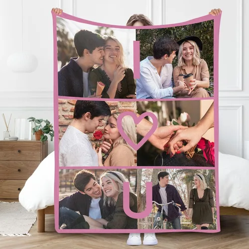 Vista 16 de Gowelly Manta personalizada con imagen, manta personalizada con fotos para adultos, niños, familia, mejores amigos en cumpleaños, Navidad, boda