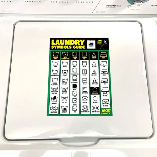 Vista 6 de Imán guía de símbolos de lavandería – Extra grande fácil de leer 8.5 x 11 pulgadas, hoja de trucos de instrucciones de cuidado de la ropa