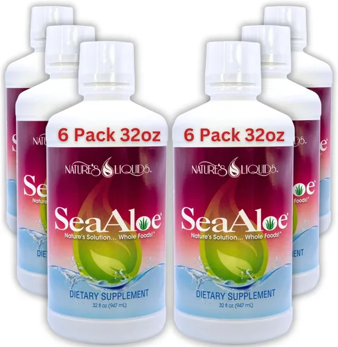 Vista 9 de Nature's Liquids - Elixir oceánico de jugo de aloe vera, mezcla botánica patentada para tiroides, digestión y apoyo inmunológico, 32 onzas