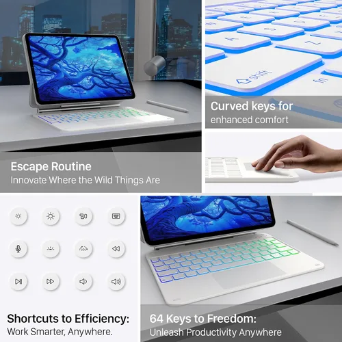 Vista 7 de typecase Funda de teclado para iPad Air 11 y iPad Pro 11 (4ª, 3ª, 2ª, 1ª generación), teclado mágico para iPad Air 5ª/4ª generación, funda