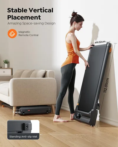 Vista 3 de Acezoe Foldable Treadmill with 10% Incline and Handle Bar, 4 in 1 Foldabla Treadmills for Home, Under Desk Treadmill with 300LBS Capacity, Walking