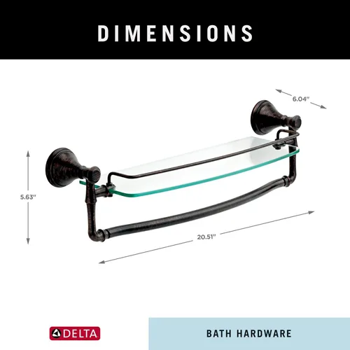 Vista 10 de Delta Faucet Cassidy. Estante de vidrio con barra, de 24 pulgadas., 79710-RB